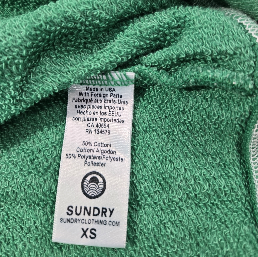 SUNDRY Horizon Zip-up Hoodie in Kelly Green Womens Size XS Cropped Relaxed EUC - Picture 9 of 12